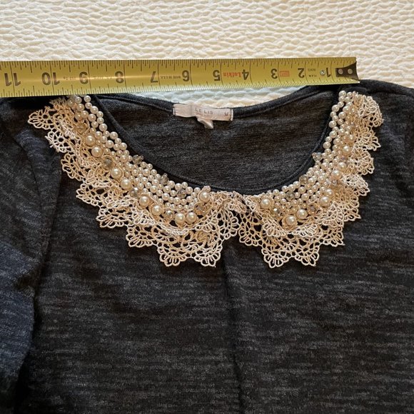 Le Lis Sweaters - Embellished collar sweater, size S, gently used